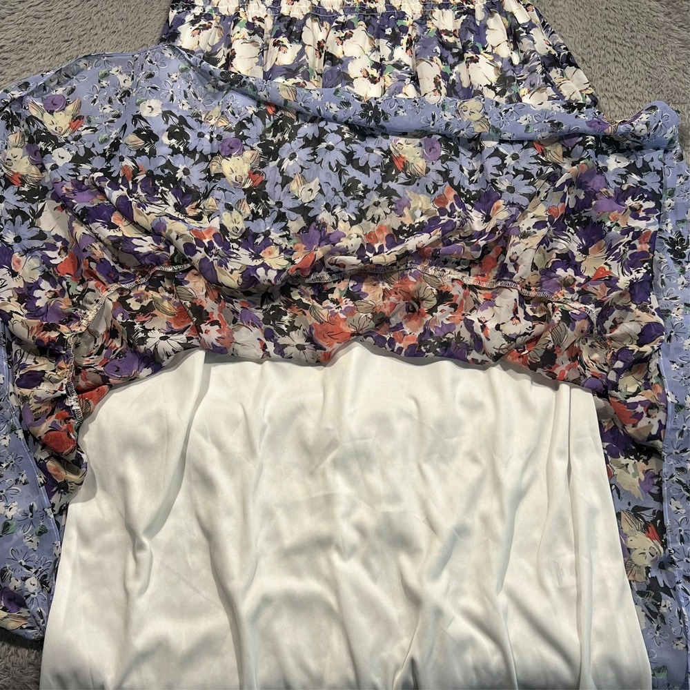 Danny & Nicole Maxi Dress Floral Colorful Ruffle Sleeve‎ Flowy Garden Size 12 - Picture 9 of 15